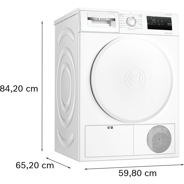 Sèche linge pompe à chaleur BOSCH Série 4 WTH8300DFR - 8kg | Ménachoc