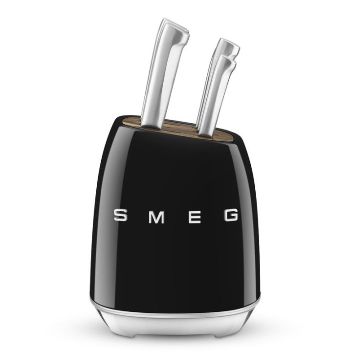 Bloc de Couteaux SMEG KBSF02BL Noir – Design Années 50 – Ménachoc