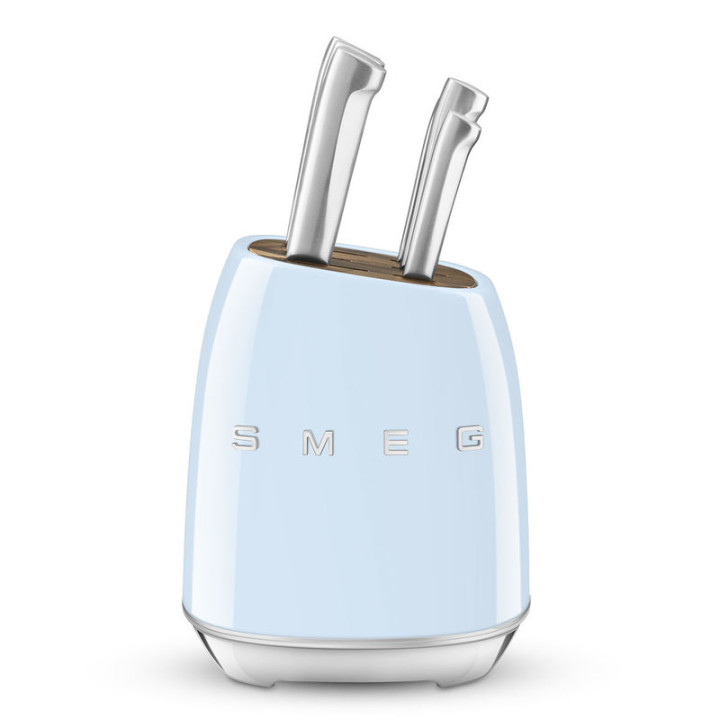 Bloc de Couteaux SMEG KBSF02PB Bleu Pastel – Style Années 50 – Ménachoc