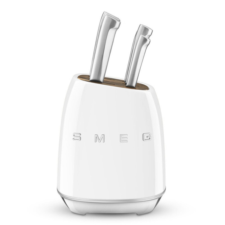 Bloc de Couteaux SMEG KBSF02WH Blanc – Design Années 50 – Ménachoc