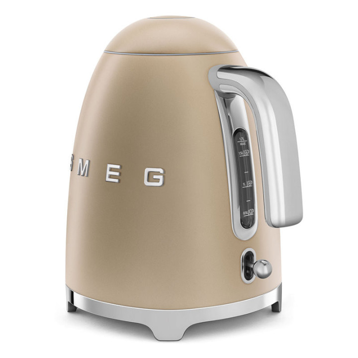 Bouilloire SMEG KLF03CHMEU champagne mat indicateur de niveau d’eau