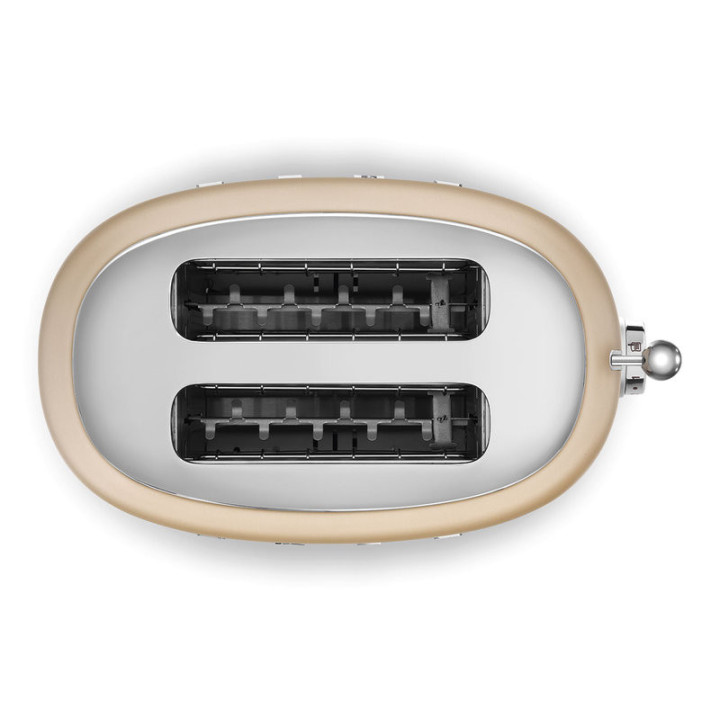 Toaster SMEG Champagne Mat TSF01CHMEU vue du dessus