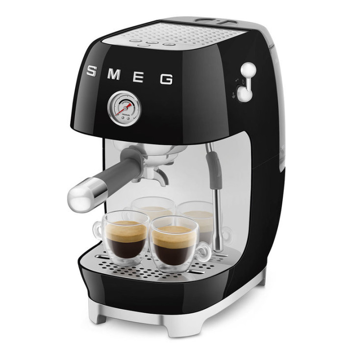Machine à café SMEG Noir ECF03BLEU – Design Années 50 | Ménachoc