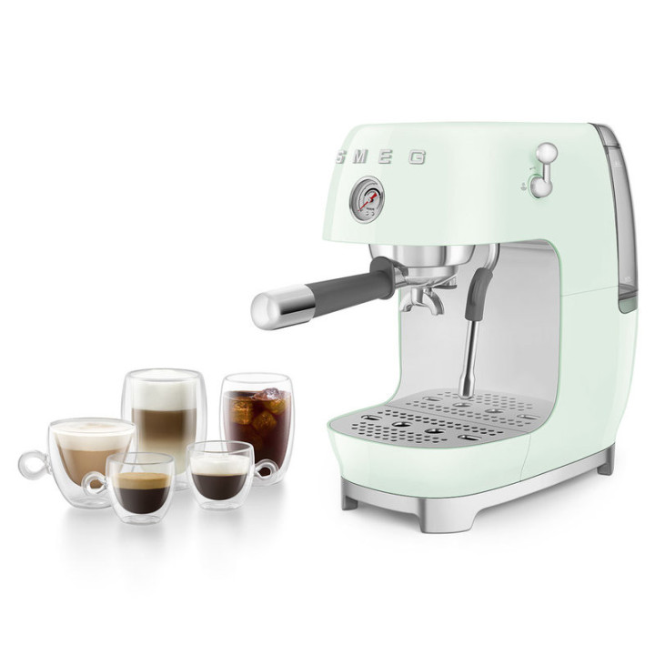 Machine à café SMEG Vert d’eau ECF03PGEU – Expresso & Cold Brew | Ménachoc