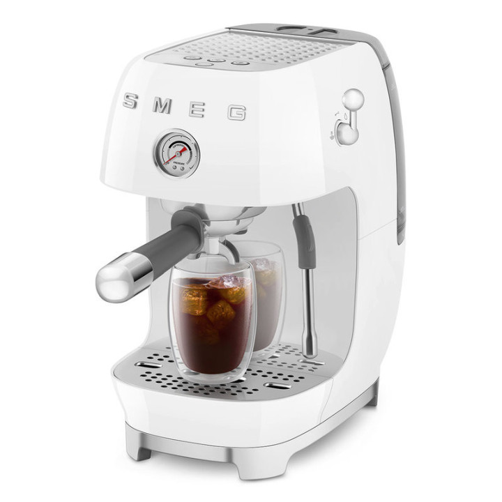 Machine à café SMEG Blanc ECF03WHEU – Élégance & Cold Brew | Ménachoc