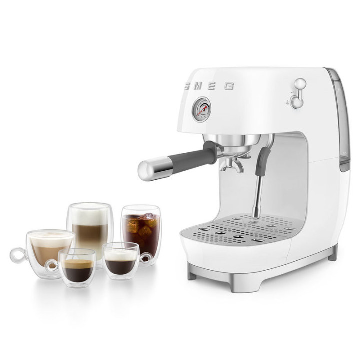 Machine à café SMEG Blanc ECF03WHEU – Élégance & Cold Brew | Ménachoc