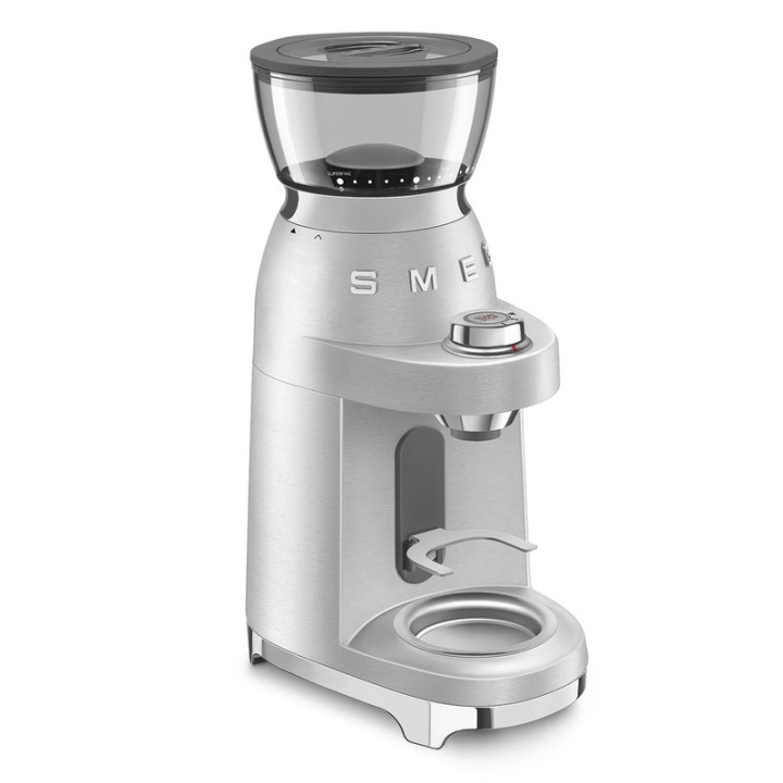 Moulin à café SMEG CGF02SSEU Inox brossé - Design rétro "Années 50"