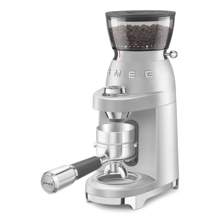 Moulin à café SMEG CGF02SSEU Inox brossé - Design rétro "Années 50"