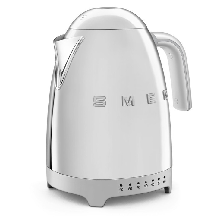 Bouilloire électrique thermostatée SMEG KLF04SSEU Chromé design "Années 50"
