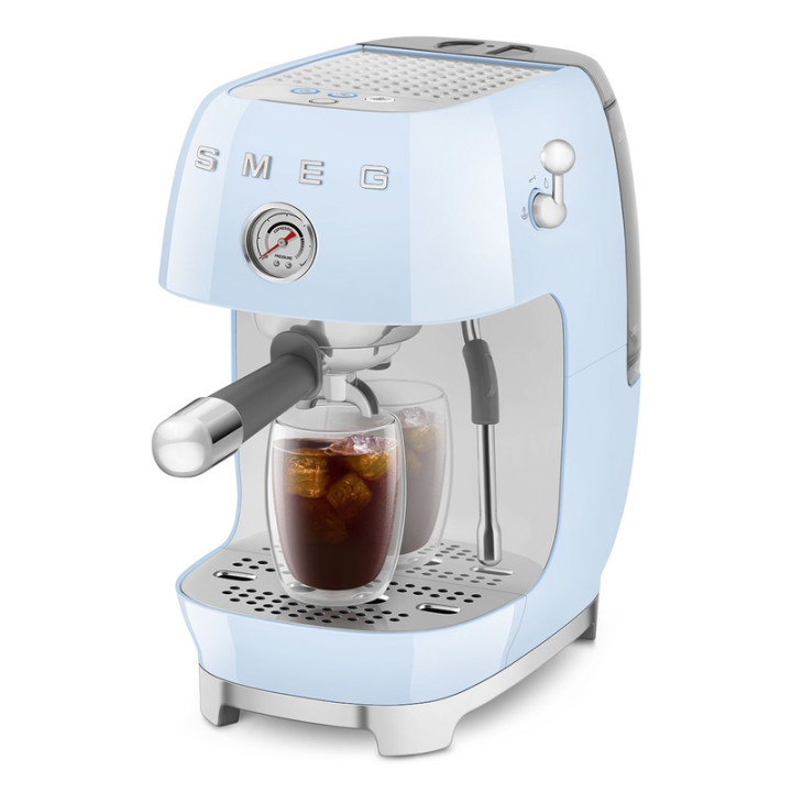 Machine à café Expresso et Cold Brew SMEG ECF03PBEU Années 50 Bleu Azur