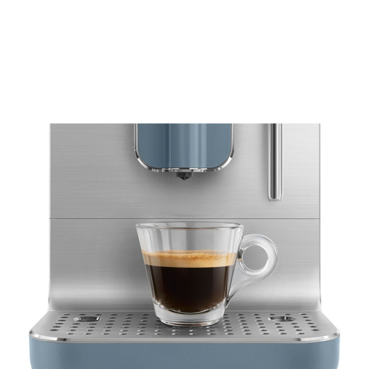 Machine à Café Automatique SMEG BCC12SBMEU Bleu Orage Mat - Expresso Parfait à Chaque Tasse