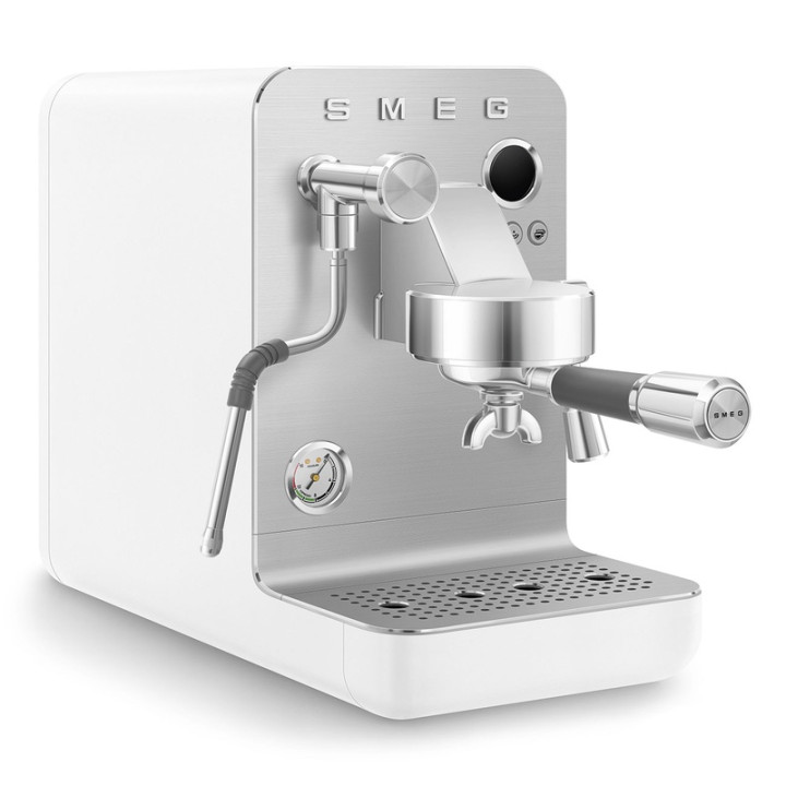 Machine à café Expresso SMEG EMC02WHMEU Blanc Mat - Design rétro et qualité barista