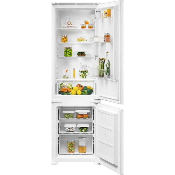 Réfrigérateur Combiné Encastrable 178cm 249L Glissières Electrolux KNS3SE18S Blanc Conservation Optimale ELECTROLUX