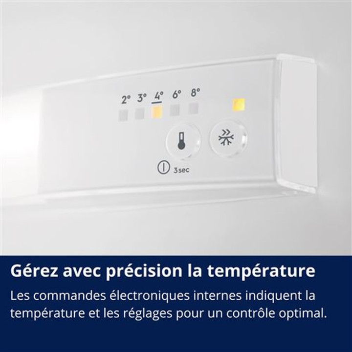 Réfrigérateur Combiné Encastrable 178cm 249L Glissières Electrolux KNS3SE18S Blanc Conservation Optimale ELECTROLUX