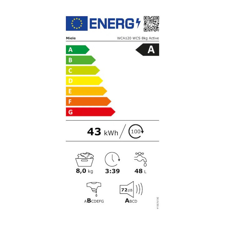 Lave linge hublot MIELE Advantage WCA132WCS - 8kg | Ménachoc