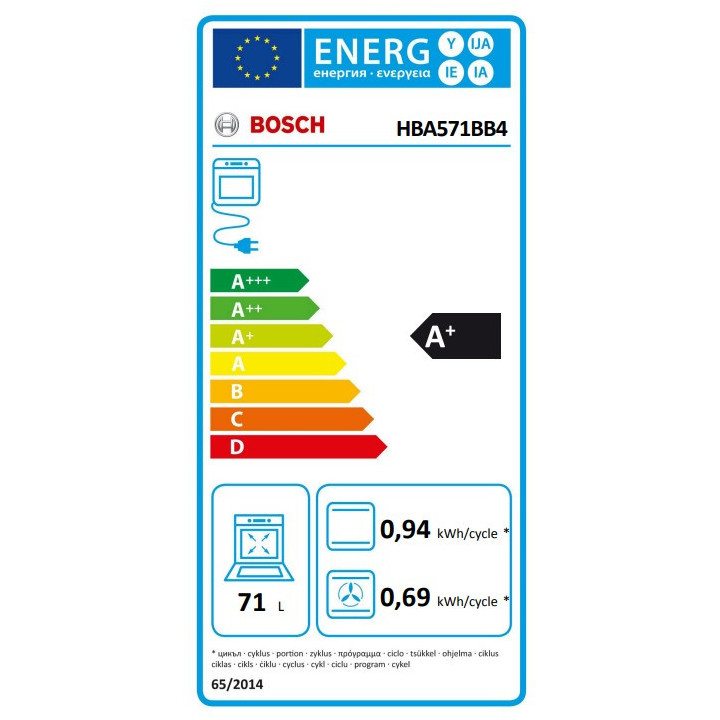 Four encastrable pyrolyse BOSCH Série 2 HBA571BB4 - 71L | Ménachoc