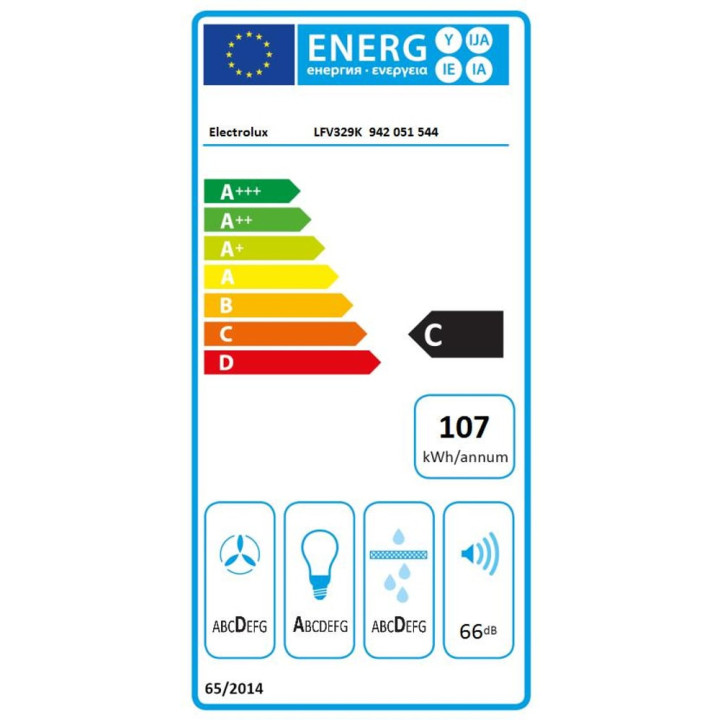 Hotte décorative verticale ELECTROLUX LFV329K Série 600 90 cm 66 dB | Ménachoc