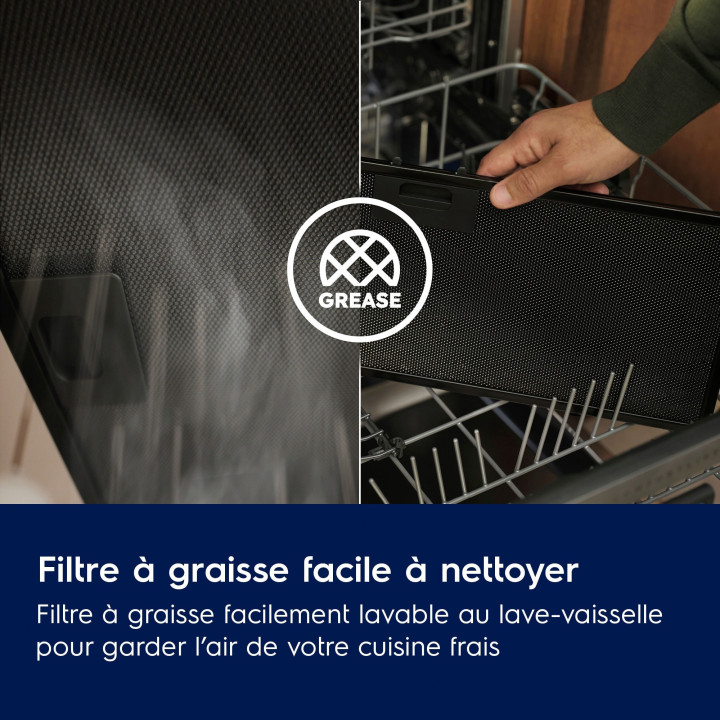 Hotte décorative verticale ELECTROLUX LFV329K Série 600 90 cm 66 dB | Ménachoc