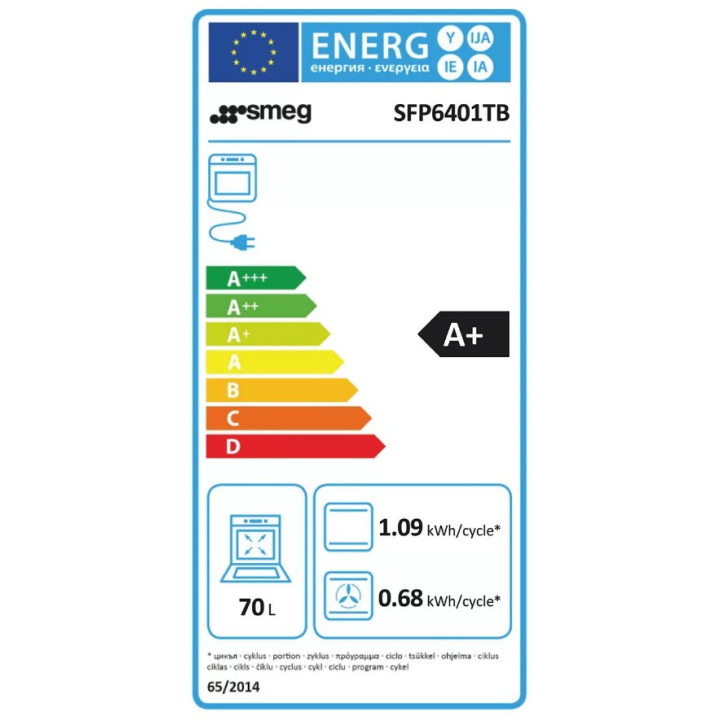 Four encastrable pyrolyse SMEG noir SFP6401TB - 70L | Ménachoc
