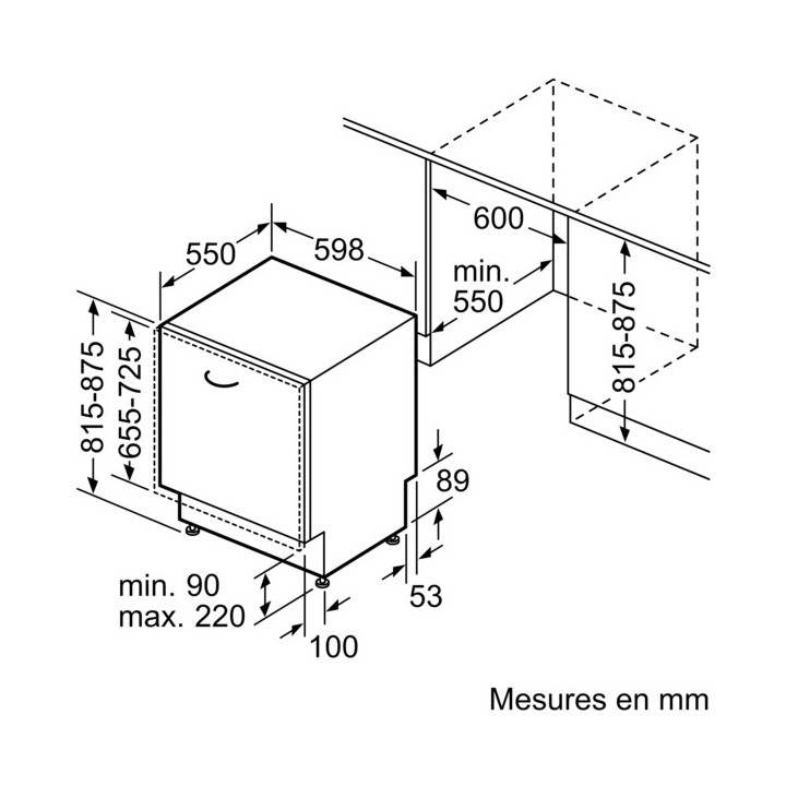 Lave vaisselle tout intégrable Série 4 BOSCH SMV4HVX14E - 60cm | Ménachoc
