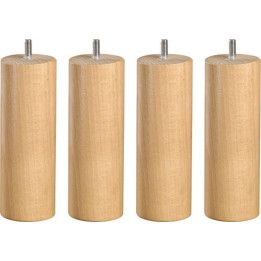 Pieds cylindriques Merinos bois hêtre massif lot de 4 fabrication française