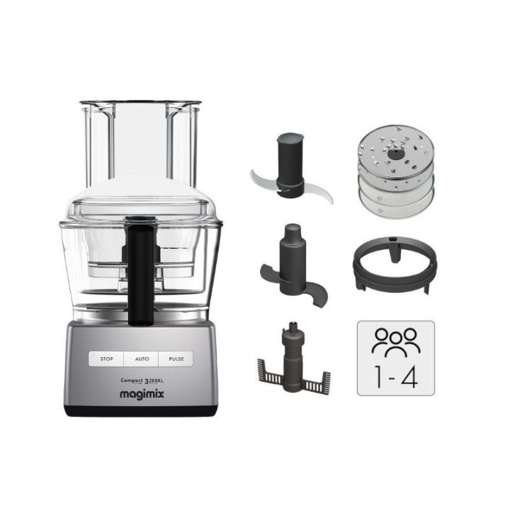 Robot multifonction MAGIMIX CS3200 XL Chrome Mat 18371F - Multifonction et Puissant | Ménachoc