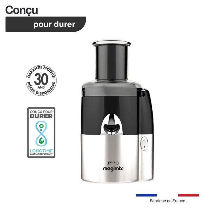 Extracteur de jus JUICE EXPERT 3 MAGIMIX 18082F - Chrome et Noir  Ménachoc