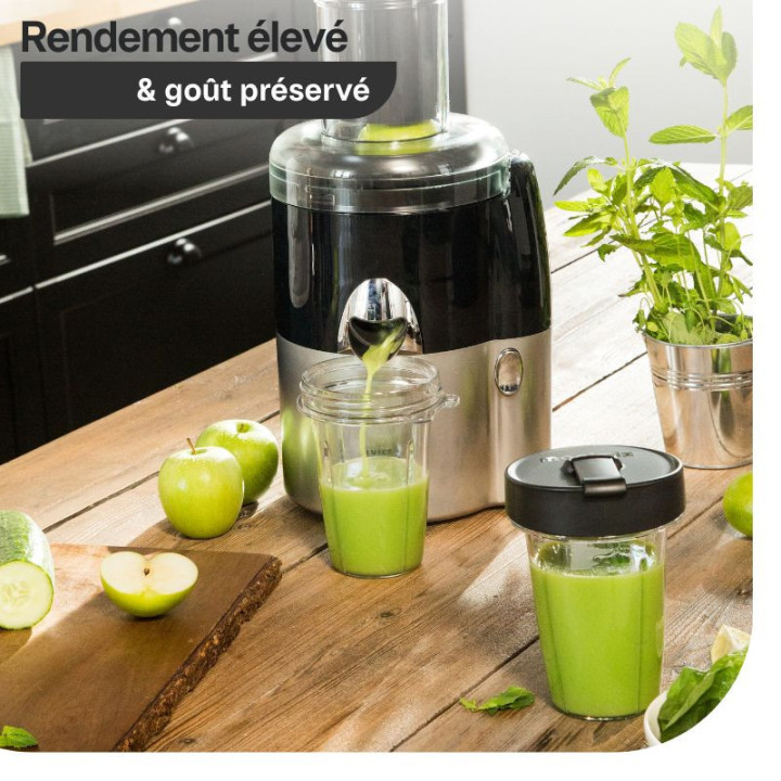 Extracteur de jus JUICE EXPERT 3 MAGIMIX 18082F - Chrome et Noir  Ménachoc