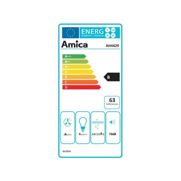 Hotte décorative inclinée noire AMICA AH4429 - 90cm | Ménachoc