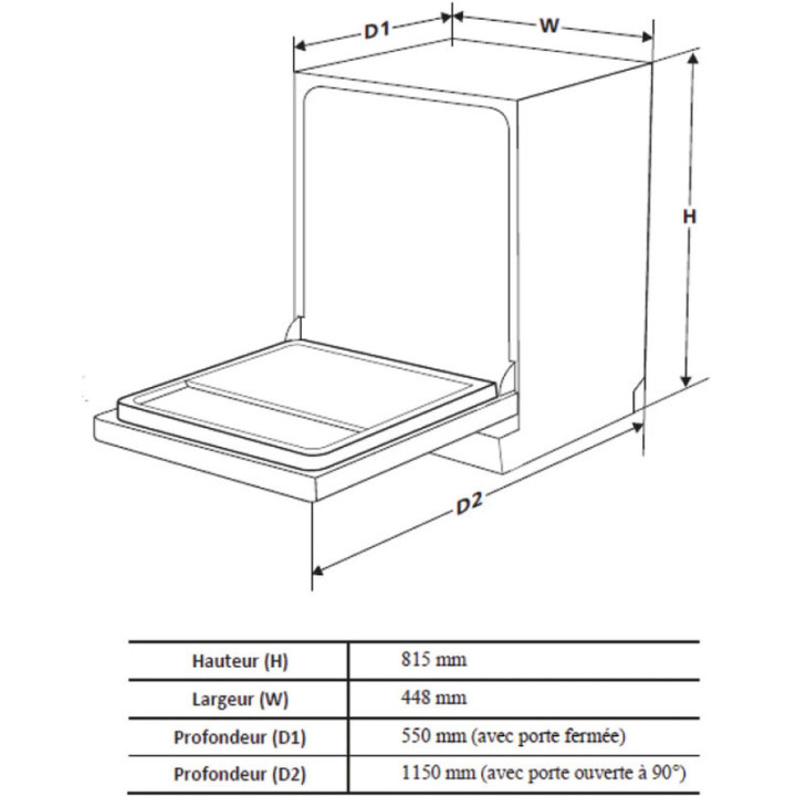 Lave vaisselle tout intégrable 45cm AMICA ADF0912X - 9 couverts - 47 dB