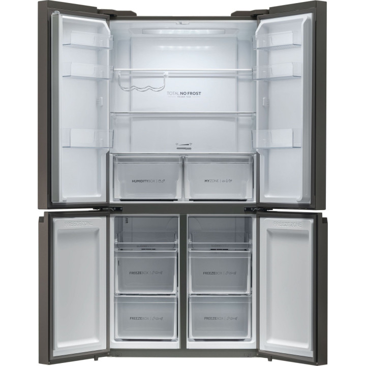Réfrigérateur 4 portes HAIER Inox foncé Cube 90 Series 5 RTG785NHD - 643L | Ménachoc