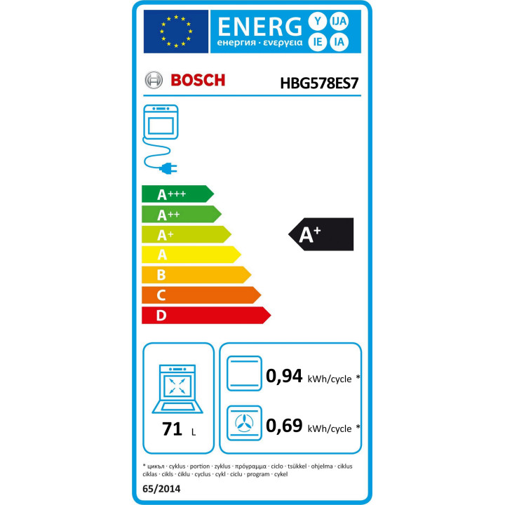 Four encastrable pyrolyse BOSCH inox Série 6 Air Fry HBG578ES7 - 71L | Ménachoc