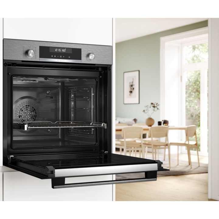 Four encastrable pyrolyse BOSCH inox Série 6 Air Fry HBG578ES7 - 71L | Ménachoc