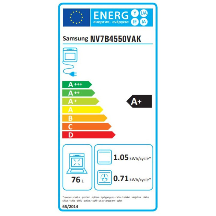 Four encastrable SAMSUNG Dual COOK FLEX™ MULTIFONCTIONS Pyrolyse NV7B4550VAK - 76L | Ménachoc