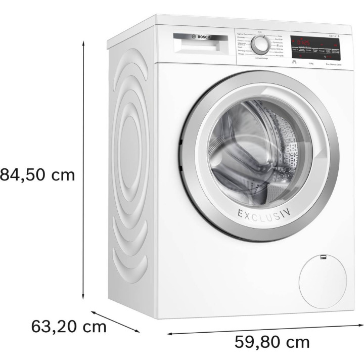 Lave linge hublot BOSCH Série 6 WUU28T6MFR - 9kg | Ménachoc
