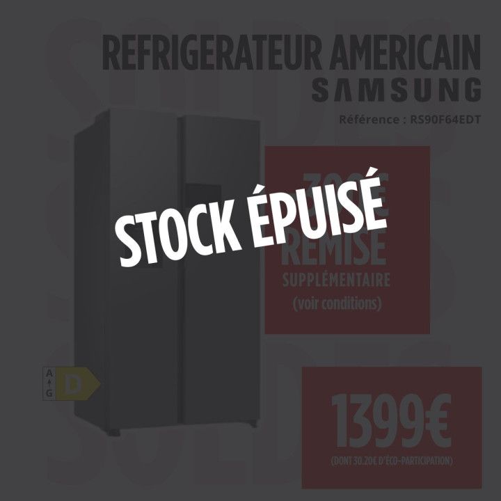 Réfrigérateur américain Bespoke AI Home SAMSUNG RS90F64EDT - 621L