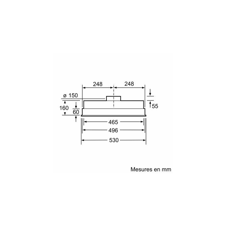 Groupe filtrant BOSCH Série 4, 53cm, DHL555BM