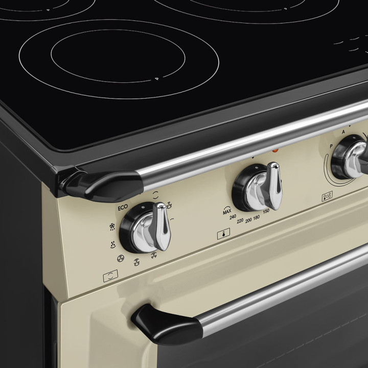 Piano de cuisson SMEG TR90IMP vue de face détail des commandes