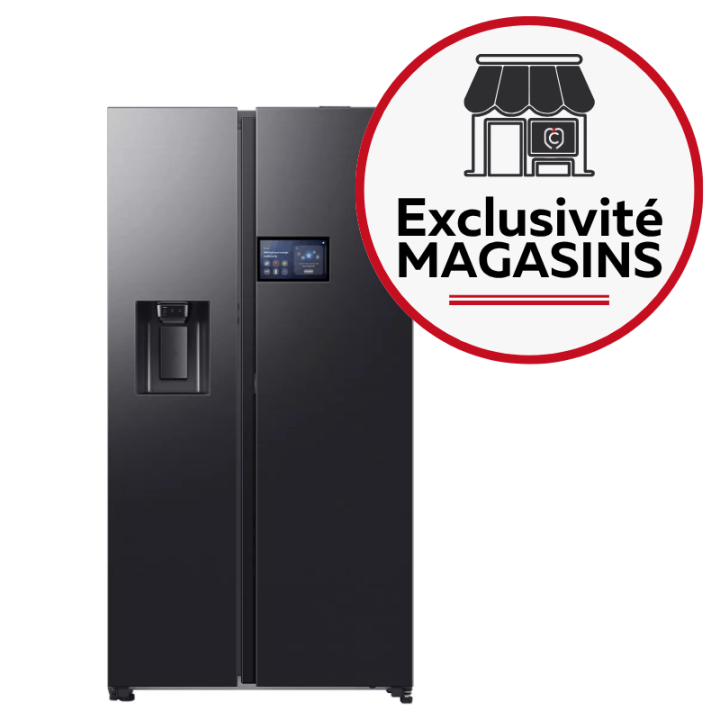 Réfrigérateur américain Bespoke AI Home SAMSUNG RS90F64EDF - 621L (noir) exclusivité magasin