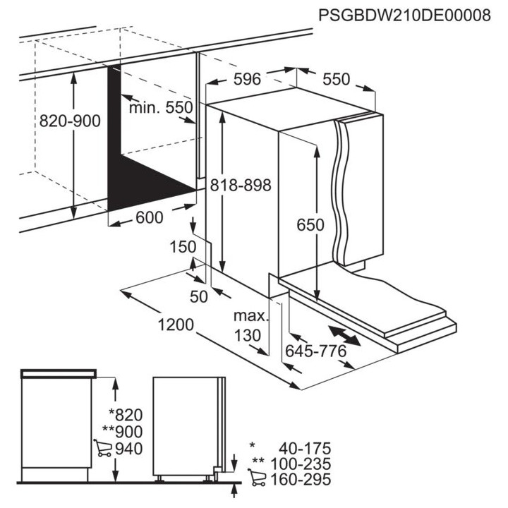 Lave vaisselle 60 cm tout intégrable ELECTROLUX EEA27200L | Ménachoc