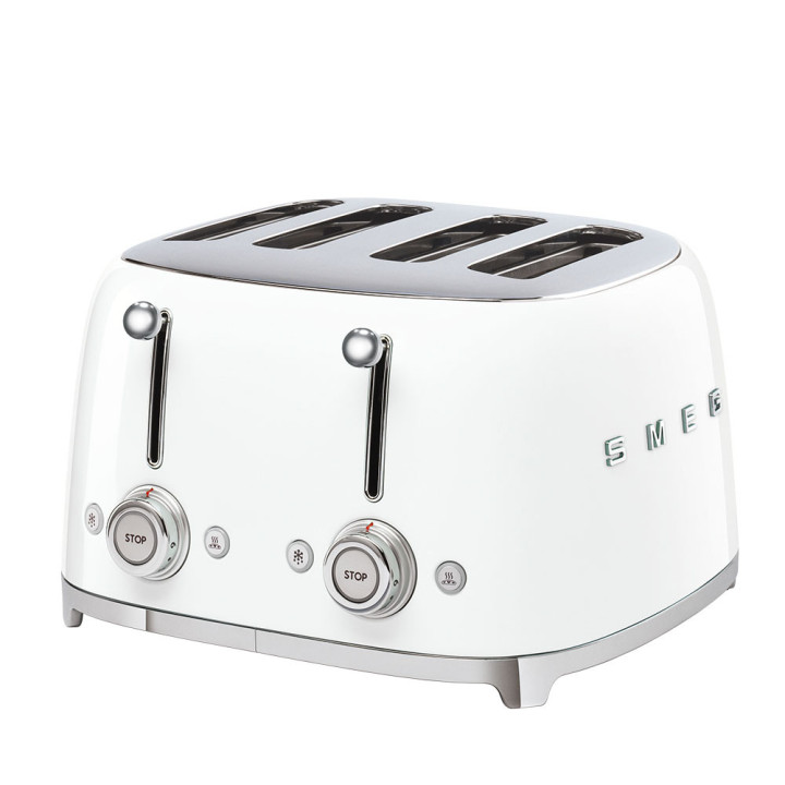 Toaster 4 fentes SMEG Blanc TSF03WHEU | Ménachoc