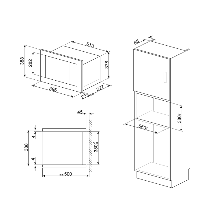 Micro-ondes encastrable SMEG FMI425X | Ménachoc