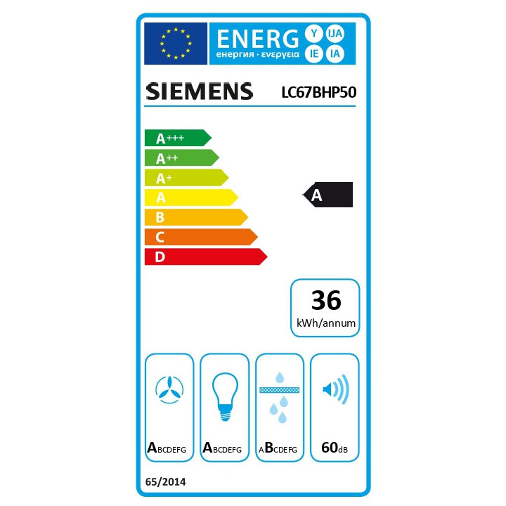 Hotte décorative murale SIEMENS LC67BHP50 | Ménachoc