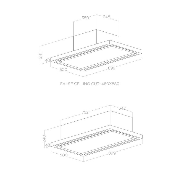 Hotte plafond ELICA CLOUD SEVEN IX/A/90 PRF0142094 | Ménachoc