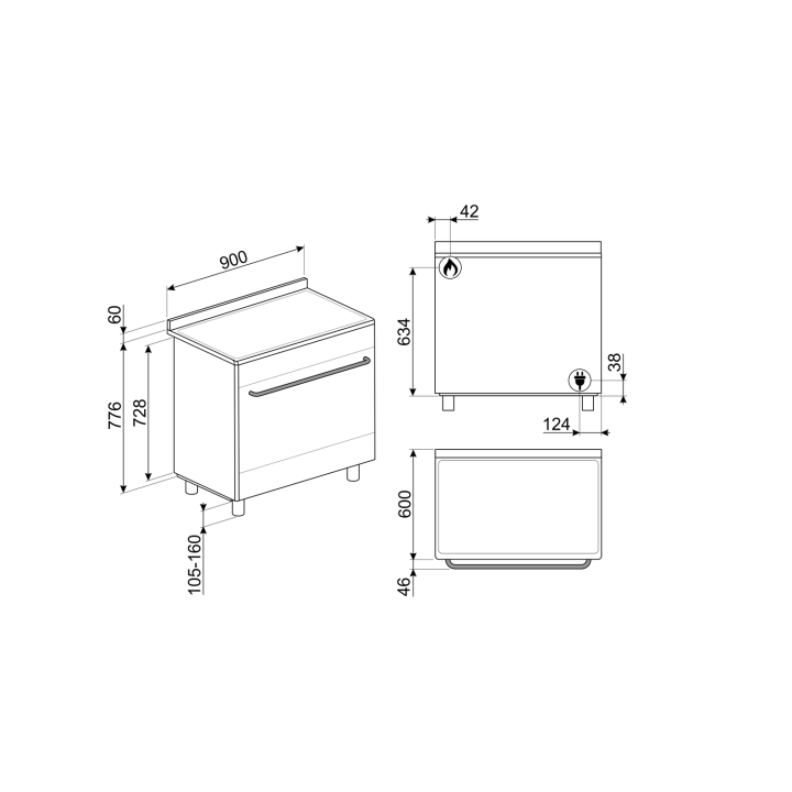 Piano de cuisson SMEG CG90X2 | Ménachoc