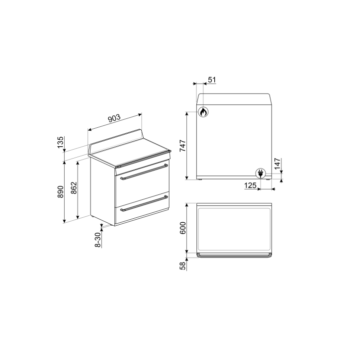 Piano de cuisson SMEG TR90BL9 | Ménachoc