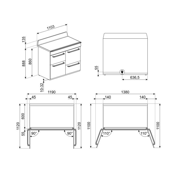 Piano de cuisson SMEG TR4110IBL2 | Ménachoc