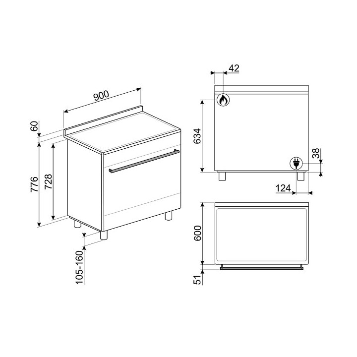 Piano de cuisson SMEG BG91PX2 | Ménachoc