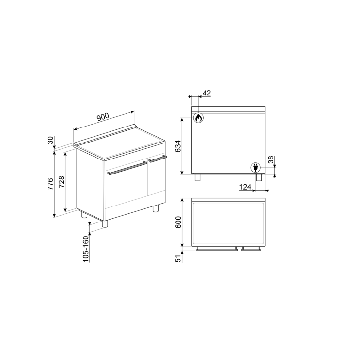 Piano de cuisson SMEG SCB92PN8 | Ménachoc