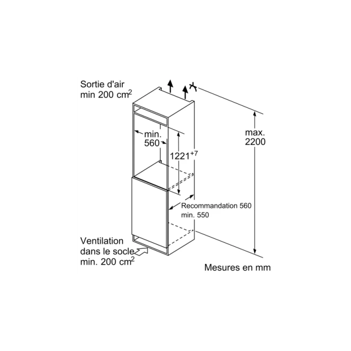 RÉFRIGÉRATEUR 1 PORTE ENCASTRABLE BOSCH KIL42NSE0 | Ménachoc